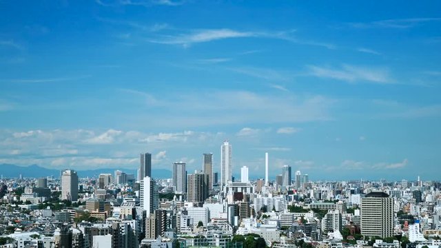 東京風景　タイムラプス　4k  池袋方面　パン