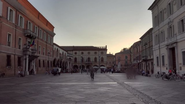 timelapse shot of tourists in main square of Ravenna