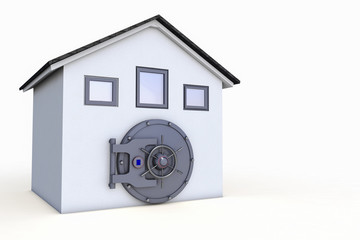 a house with a safe door