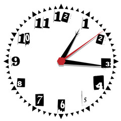 Simple black and white thirty-thirty edition clock