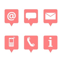 Contact us six icons set