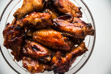 chicken wings in soy and honey sauce