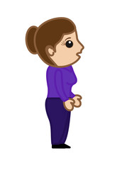 Cartoon Modern Woman Character Face Expression