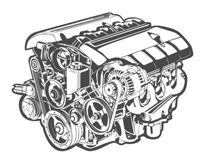 Fototapeta vector engine high detailed illustration obraz