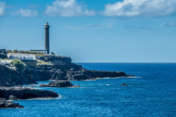 Lighthouse in La Palma sea coast