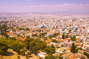 Obraz premium Panorama of the city of Athens in Greece, the Beautiful landscape of the ancient capital