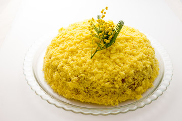 Traditional mimosa cake for Mother's Day