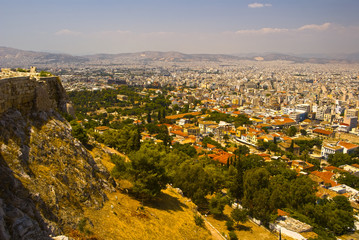 Panorama of the city of Athens in Greece, the Beautiful landscape of the ancient capital