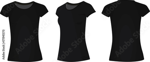 Download "Women classic black t shirt. vector illustration. front ...