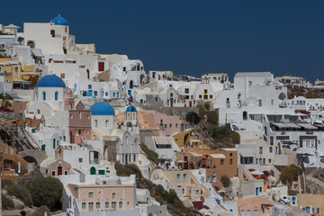 View to Oia village, Santorini island, Greece