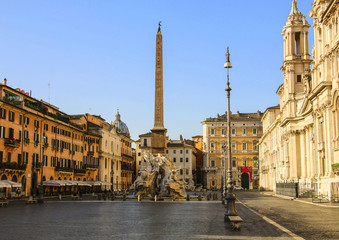 Fototapeta na wymiar View of Navona Square (Piazza Navona) in Rome, Italy.