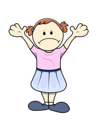 Cartoon Sad Girl Character