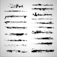 Abstract Grunge Brush Strokes Set - obrazy, fototapety, plakaty