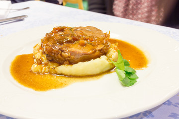Meat with mashed potatoes
