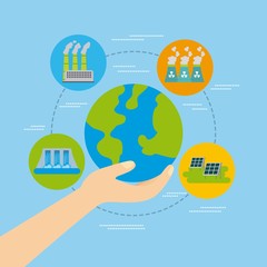 planet earth ecology and environment flat vector illustration