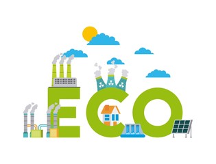 set of icons representing ecology environment renewable energies nature conservation vector illustration