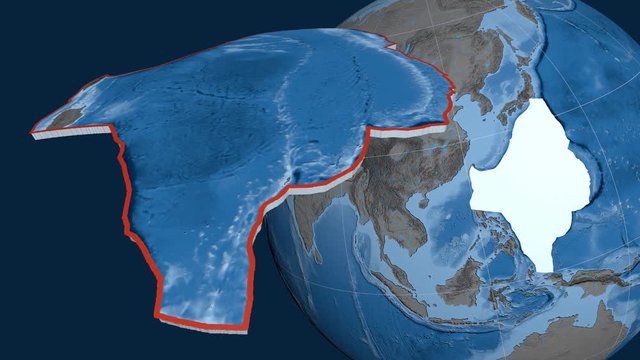 Philippine Sea tectonic plate. Elevation and bathymetry