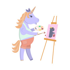 Funny artist animal character