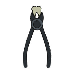 forceps with molar tooth dentistry instrument icon image vector illustration design