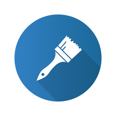 Paint brush flat design long shadow glyph icon
