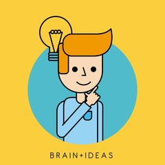 character idea brain innovation concept vector illustration
