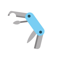 multipurpose of knife camping tool vector illustration