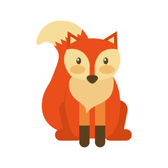 forest fox animal wildlife nature fauna vector illustration