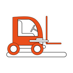 Forklift delivery vehicle icon image vector illustration design