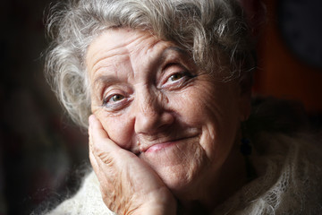 Smile elderly woman portrait