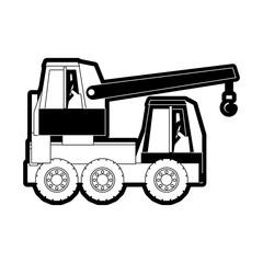 flat line monocromatic crane  over white background  vector illustration