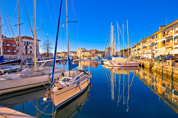 Town of Grado colorful waterfront and harbor view - obrazy, fototapety, plakaty