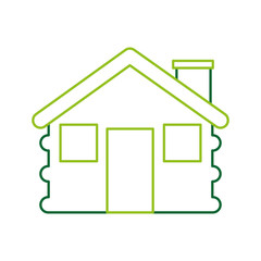 wooden cabin house chimney camp exterior vector illustration