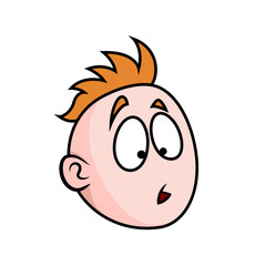 Surprised Cartoon Boy Face Expression
