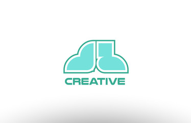 Obraz premium pastel green alphabet letter jl j l combination joint logo comany icon