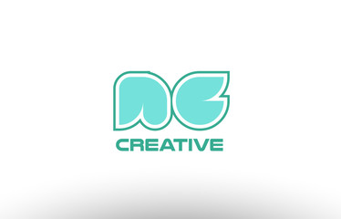 pastel green alphabet letter ng n g combination joint logo comany icon