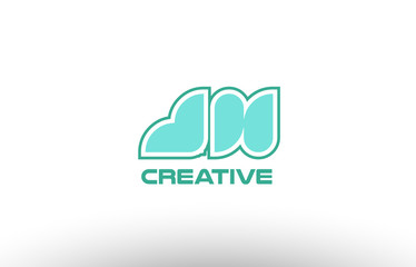 pastel green alphabet letter jh j h combination joint logo comany icon