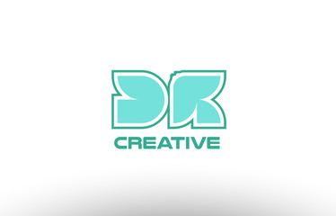 pastel green alphabet letter dk d k combination joint logo comany icon