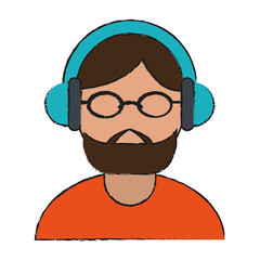 male operator avatar customer service call center related icon image vector illustration design