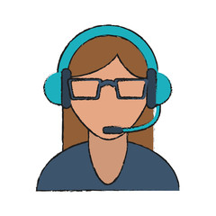 female operator avatar customer service call center related icon image vector illustration design