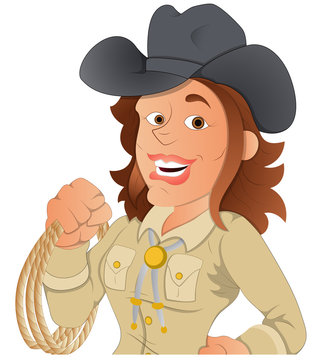 Cowgirl - Vector Character Illustration