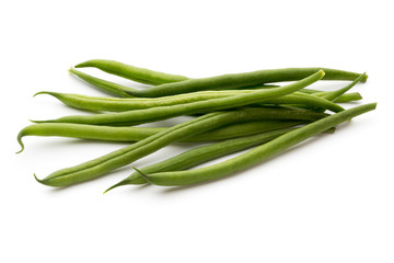 Green beans isolated on a white background.