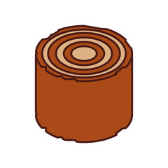 wooden camping material lumber firewood stump vector illustration