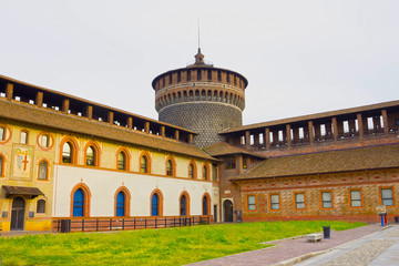 Fototapeta na wymiar Sforza 's castle in milan