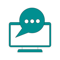 computer instant message conversation icon image vector illustration design