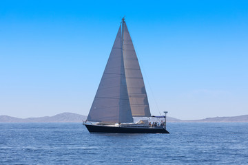 romantic sailing, isolated yacht