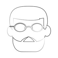 Old man face cartoon icon vector illustration graphic design