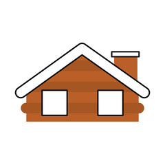 Obraz na płótnie Canvas wooden cabin house chimney camp exterior vector illustration
