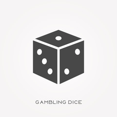 Silhouette icon gambling dice
