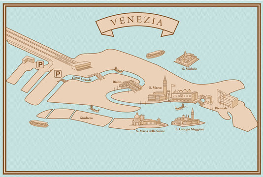 Fototapeta Venice Map