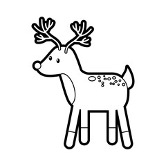 forest deer wildlife animal fauna natural vector illustration